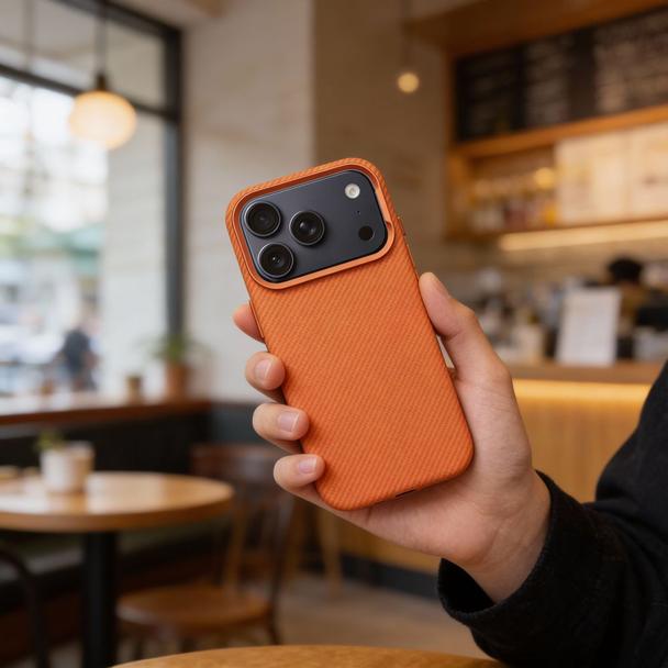 Etui na iPhone 18 Pro / 17 Pro K-Look zgodne z MagSafe pomarańczowe