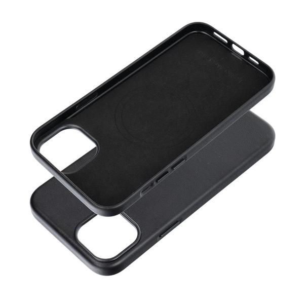 Futerał do iPhone 15 PLUS Leather Mag Cover zgodny z MagSafe czarny