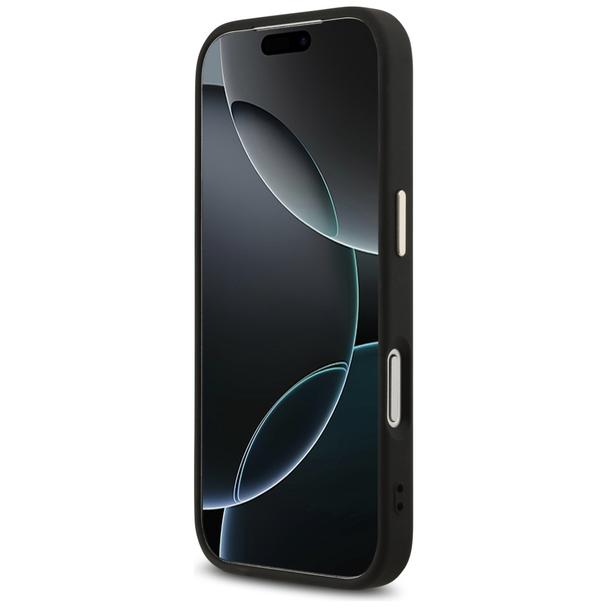 GUESS futerał do IPHONE 17 Pro GUHCP17LHG4SGCK (Fixed Glitter Big 4G Metal Frame) czarny