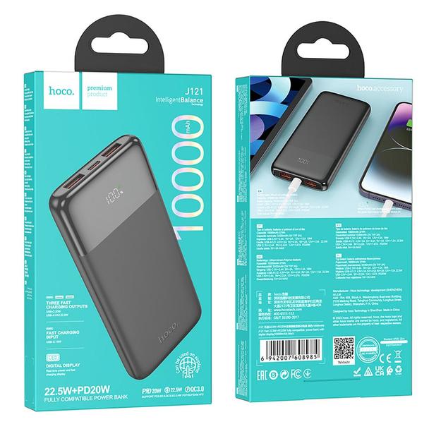 HOCO powerbank 10 000 mAh PD QC3.0 3A 22.5W J121 czarny