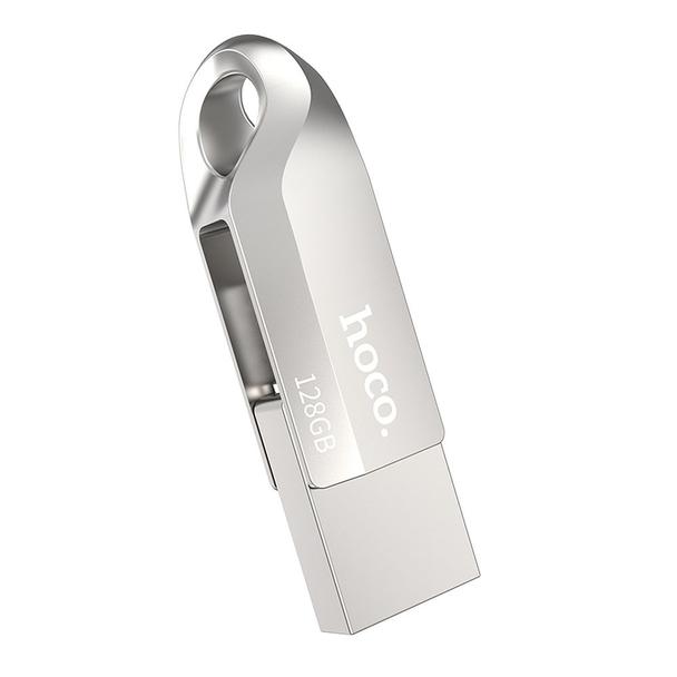 Pendrive 128GB USB 3.0 (USB A + USB C) Hoco UD8 nikiel