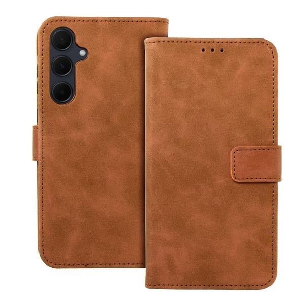 Etui z klapką na Samsung A35 5G Tender Book brązowe