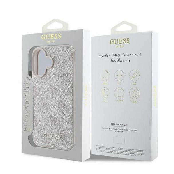 GUESS futerał do IPHONE 16 Plus GUHCP16MG4GFPI (PU 4G Classic) różowy