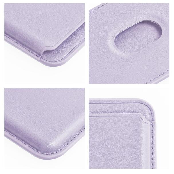 Portfel magnetyczny na karty LEATHER MAG WALLET kompatybilny z MagSafe  liliowy