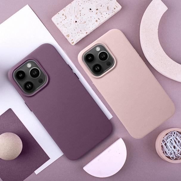 Futerał LEATHER MAG COVER kompatybilny z MagSafe do IPHONE 15 Pro różowy