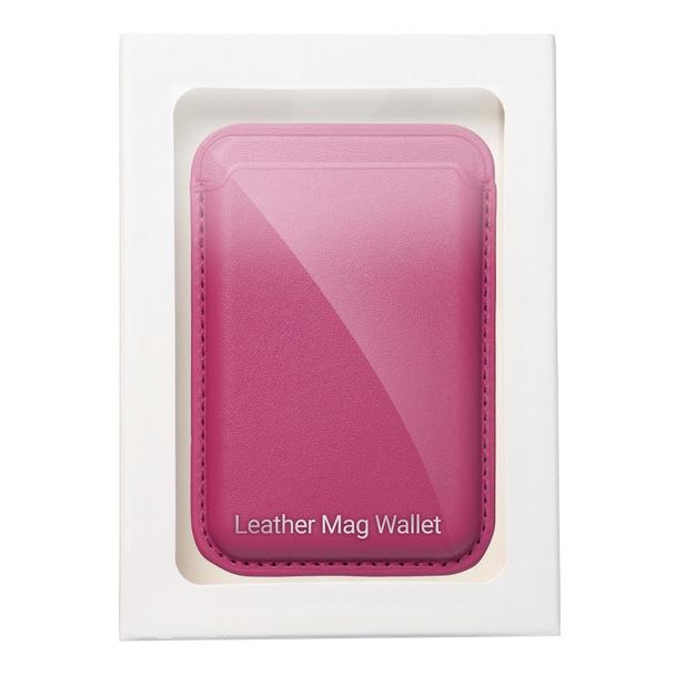 Portfel magnetyczny na karty LEATHER MAG WALLET kompatybilny z MagSafe  różowy