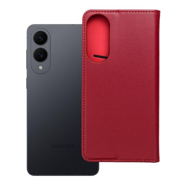 Etui z klapką na Samsung S25 EDGE Smart Pro Book skórzane bordowe