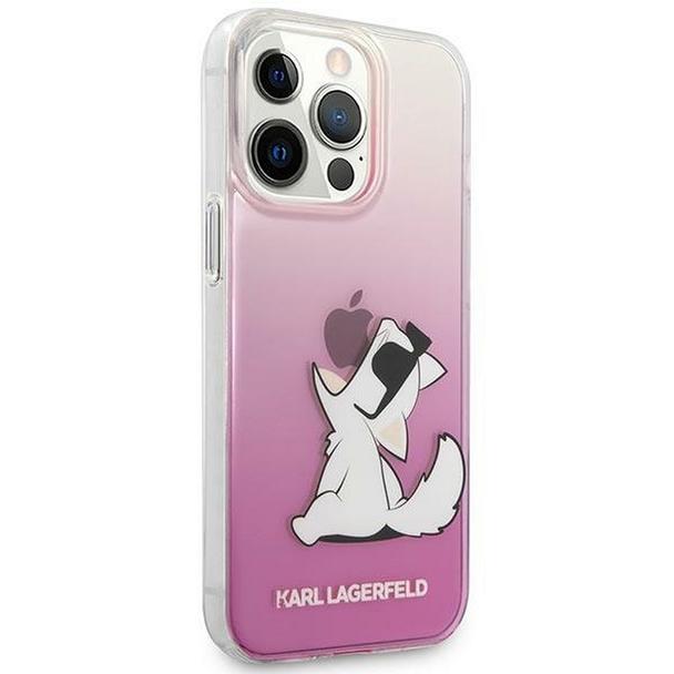 Oryginalne Etui KARL LAGERFELD Hardcase KLHCP14LCFNRCPI do iPhone 14 PRO (Choupette Eat / różowy)