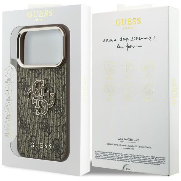GUESS futerał do IPHONE 18 Pro/17 Pro (Big Resin Logo 4G) brązowy