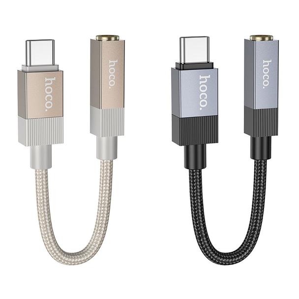 Adapter AUX USB C (męski) do Jack 3,5 mm (żeński) Hoco UPA32C złoty
