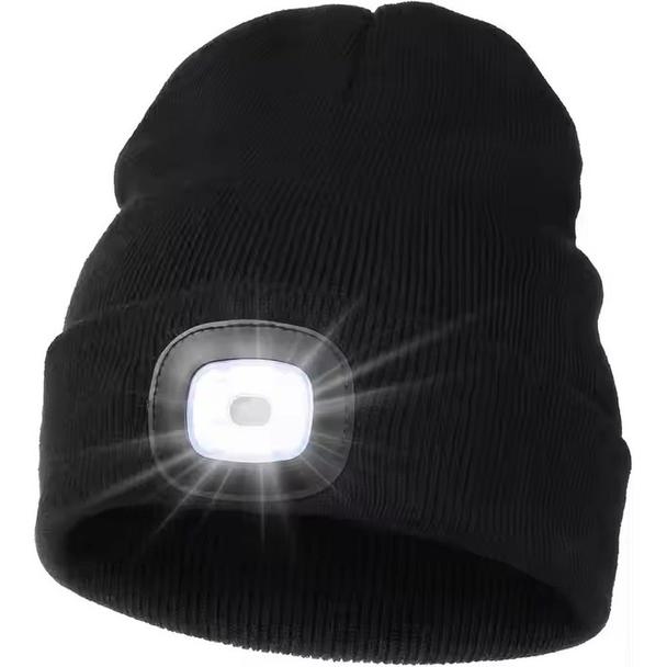 Czapka z latarką LED czarna