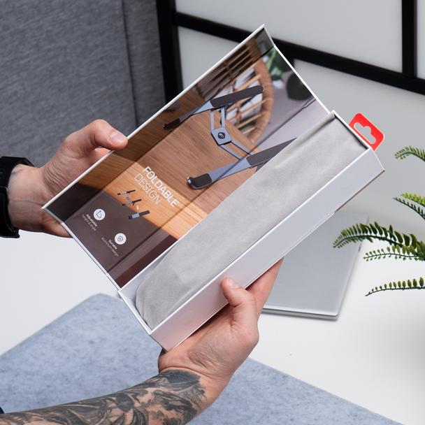Uchwyt na laptop / tablet biurkowy składany Forcell F-Grip Fold Stand H Pro szary
