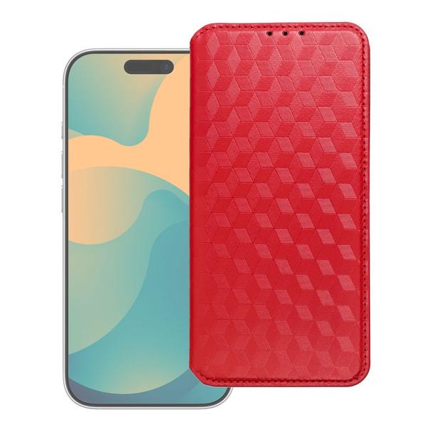 Etui z klapką na Motorola G37 POWER Cubic Book czerwone