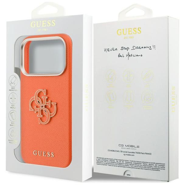 GUESS futerał do IPHONE 17 Pro Max GUHCP17X5PS4RGGO (PU FW Resin Logo) pomarańczowy