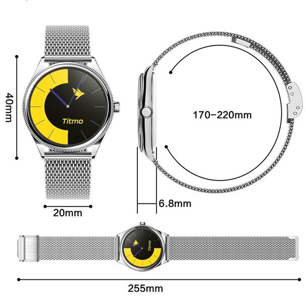 Smartwatch TITMO O-170 (AMOLED, bluetooth call, pasek stal szlachetna silver mesh) srebrny 0INT