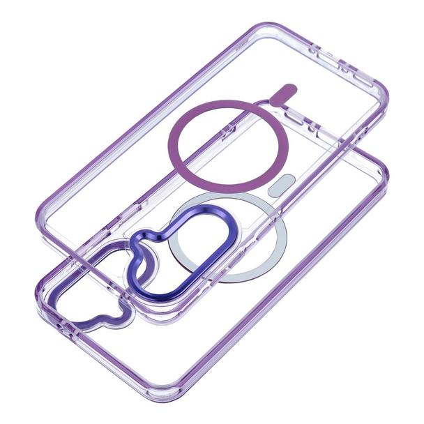 Etui na Samsung A07 / A08 Frame Clear Hybrid Mag Cover zgodny z MagSafe fioletowe