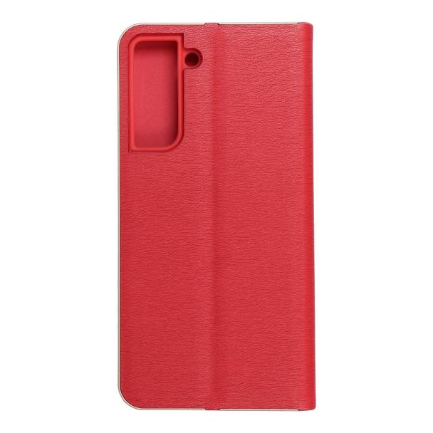 Etui z klapką na Samsung S21 FE Luna Book Gold czerwone