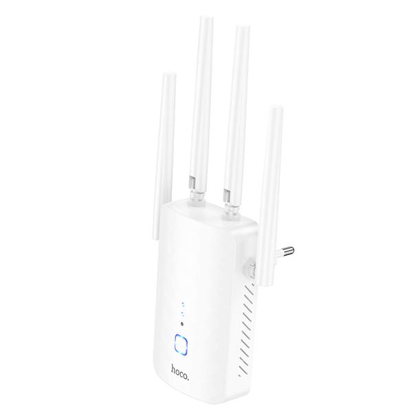 Wzmacniacz sieci bezprzewodowej WiFi 4 300 Mbp/s 230V Hoco HI35 biały