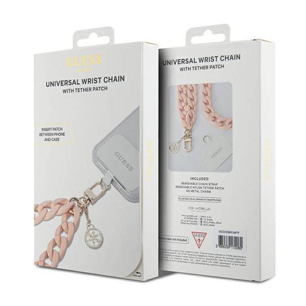 GUESS hand strap GUOUCBMC4MP (Large Chain Acrylic 4G Charms) różowy