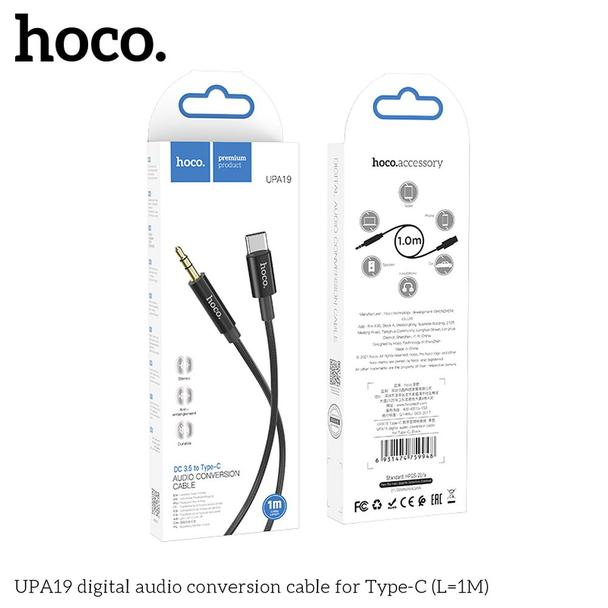 Kabel AUX Jack 3,5 mm do USB C Hoco 1 m UPA19 czarny