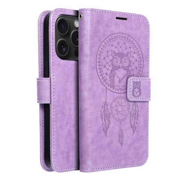 Etui z klapką na iPhone 15 PRO Mezzo Book łapacz snów fioletowe
