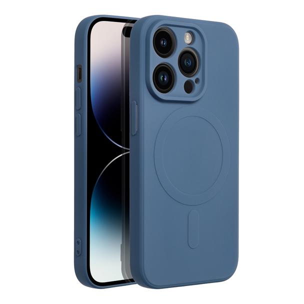 Futerał do iPhone 14 PRO Silicone Mag Cover zgodny z MagSafe niebieski