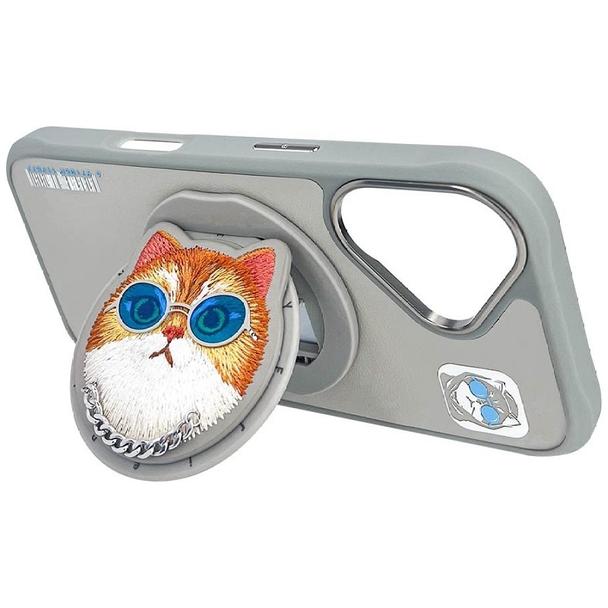 NIMMY futerał GLASSES COOL CAT kompatybilny z MagSafe do IPHONE 16 szary