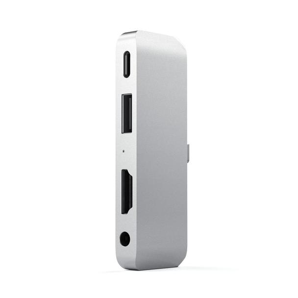 Adapter HUB 4w1 USB C Satechi Mobile Pro Hub ST-TCMPHS srebrny