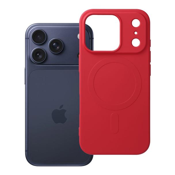Futerał do iPhone 17 PRO Silicone Mag Cover zgodny z MagSafe (big hole) czerwony