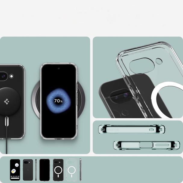 SPIGEN futerał ULTRA HYBRID MAG kompatybilny z MagSafe do GOOGLE PIXEL 9A clear/white