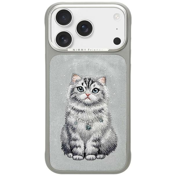 NIMMY futerał LUCKY FASHION CAT kompatybilny z MagSafe do IPHONE 18 Pro/17 Pro szary