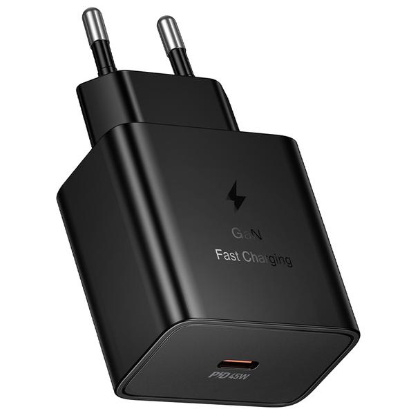 Ładowarka sieciowa do telefonu Hoco USB C QC PD 45W N77 czarna