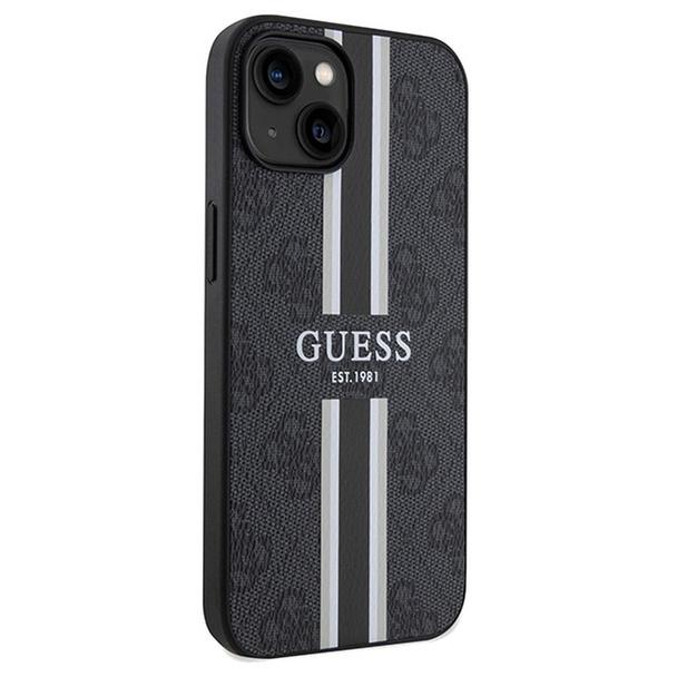 GUESS futerał do IPHONE 15 kompatybilny z MagSafe GUHMP15SP4RPSK (4G Printed Stripes) czarny