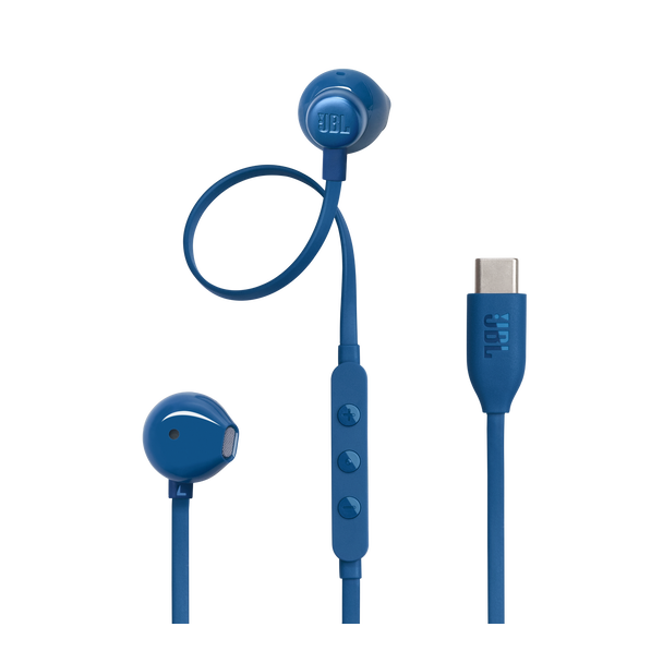 Słuchawki przewodowe douszne USB C JBL 305C niebieskie