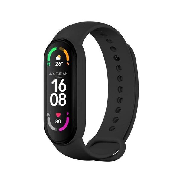 Pasek silikonowy do XIAOMI Mi Band 5 / 6 / 7 czarny (01)