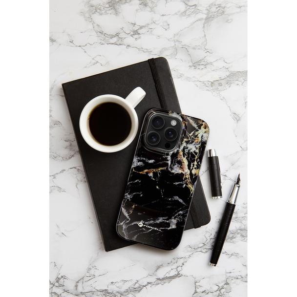 Etui na iPhone 15 PRO MAX Forcell F-Protect Mirage zgodne z MagSafe Military Drop-Test black marble