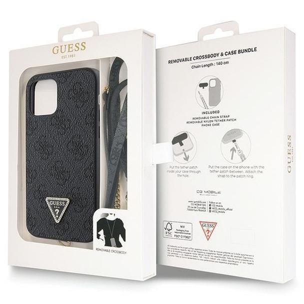 GUESS futerał do IPHONE 12 / 12 Pro GUHCP12MP4TDSCPK (Metal Logo Starss Crossbody) czarny