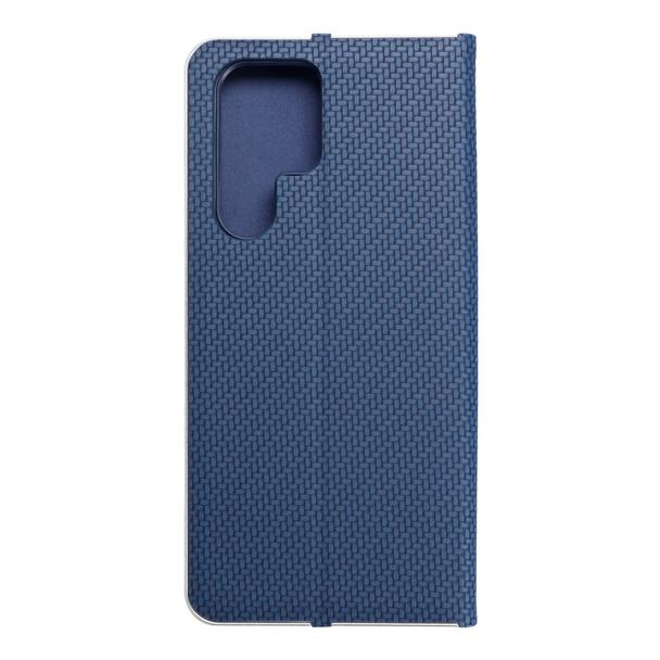 Etui z klapką na Samsung S22 ULTRA Luna Book Carbon niebieskie