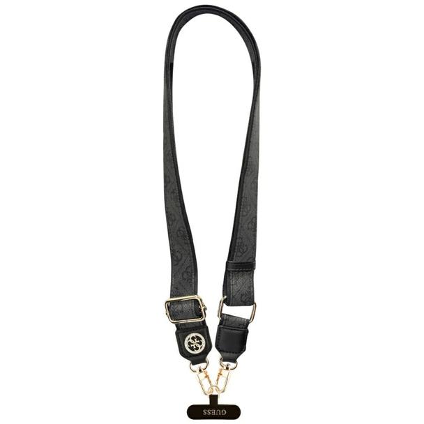 GUESS uniwesalny pasek GUUCNP4DGMK (4G PU Strap Tether Patch Strass Metal Logo) czarny