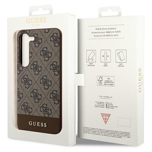 GUESS futerał do SAMSUNG S24 Plus GUHCS24MG4GLBR (4G Bottom Stripe) brązowy