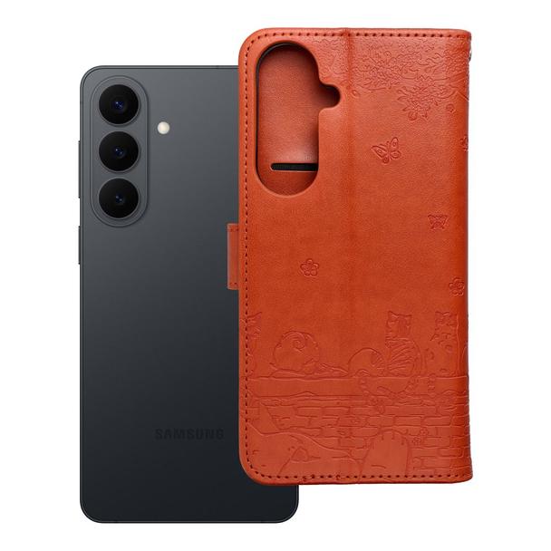 Etui z klapką na Samsung S26 PLUS Mezzo Book koty brązowe