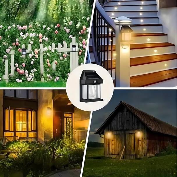 Lampa solarna LED do ogrodu elewacyjna RC-K-1536 czarna