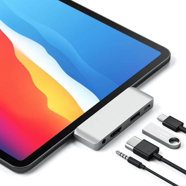 Adapter HUB 4w1 USB C Satechi Mobile Pro Hub ST-TCMPHS srebrny