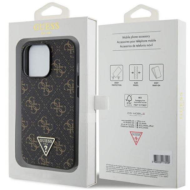 GUESS futerał do IPHONE 14 Pro GUHCP14LPG4GPK (4G Triangle Metal Logo) czarny