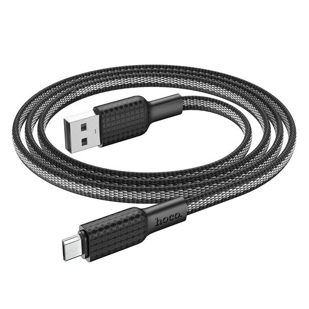 Kabel USB A do Micro USB Hoco 2,4A 1 m X69 czarno biały