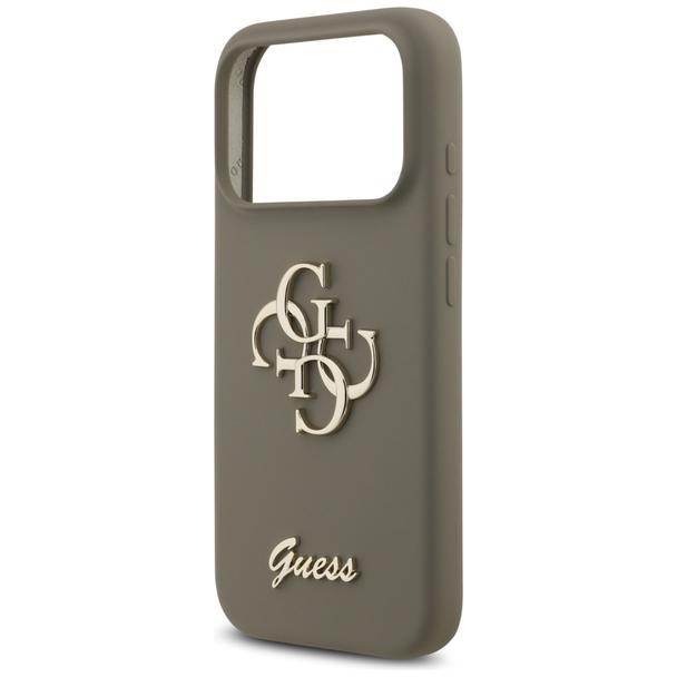 GUESS futerał do IPHONE 17 Pro GUHCP17LSC4GSMW (Silicone W/ Big 4G Script) brązowy
