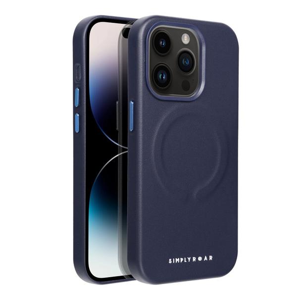 ROAR futerał LEATHER MAG kompatybilny z MagSafe do IPHONE 14 Pro Granatowy