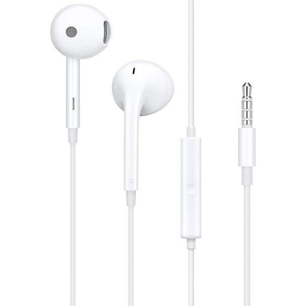 Oryginalne Słuchawki przewodowe douszne Jack 3,5 mm Oppo MH156 bulk białe