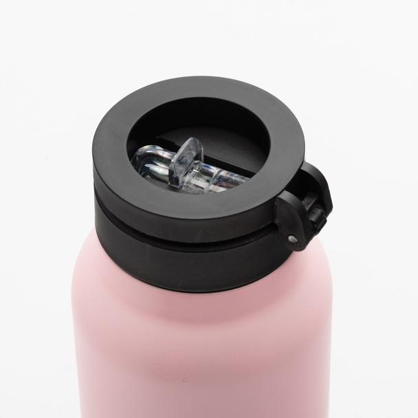 Butelka / bidon na wodę metal z uchwytem kompatybilnym z Magsafe 950ml różowy
