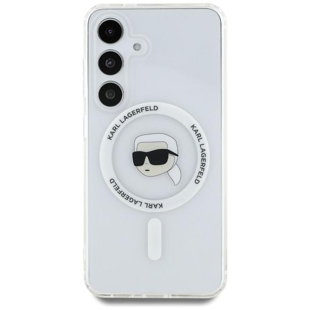 KARL LAGERFELD futerał do SAMSUNG S25 KLHMS25SHLSKIH (Magnetic IML Metal K. Heads) biały